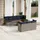 vidaXL 11-teiliges Gartensofa-Set mit Kissen, grau, Polyrattan - Grau