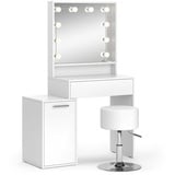 Vicco Schminktisch Altea 95 cm mit LED Beleuchtung und Hocker