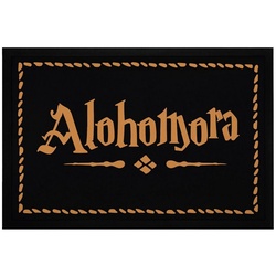 Fußmatte Fußmatte mit Aufschrift Alohomora Türmatte für Fantasy-Fans Zauberspruch rutschfest & waschbar Moonworks®, MoonWorks, rechteckig schwarz