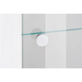 Home Affaire Vitrine HOME AFFAIRE "Larona, zeitlose Glasvitirne, Hochschrank Höhe 145 cm", weiß (sibiu weiß, eichefarben sägerau dunkel), B:100cm H:145cm T:37,1cm, Schränke, Vitrine, Stauraumvitrine mit dekorativer Rahmenoptik