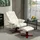 Homcom Relaxsessel mit Hocker Kunstleder 84 x 104 x 84 cm Cremeweiß