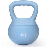 soges Kettlebell Kugelhantel aus weichem PVC, Schwunghantel Kugelgewicht gefüllt mit Eisensand, mit rutschfestem Griff, Krafttraining und Fitness, Training zu Hause und im Fitnessstudio, 6 kg