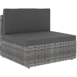 vidaXL 4-tlg. Polyrattan Garten-Lounge-Set grau