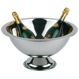 APS Champagnerkühler Edelstahl, 12 l 23cm Ø45cm, Flaschenkühler, Grau