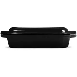 Echtwerk Universalbräter und Pfanne 2-in-1 Set, Gusseisen Auflaufform mit Deckel, Gusseisentopf mit Emaille-Beschichtung, Für Backöfen, Grill, BBQ und Induktion geeignet, Schwarz, 1,5 L, & 24,6 cm