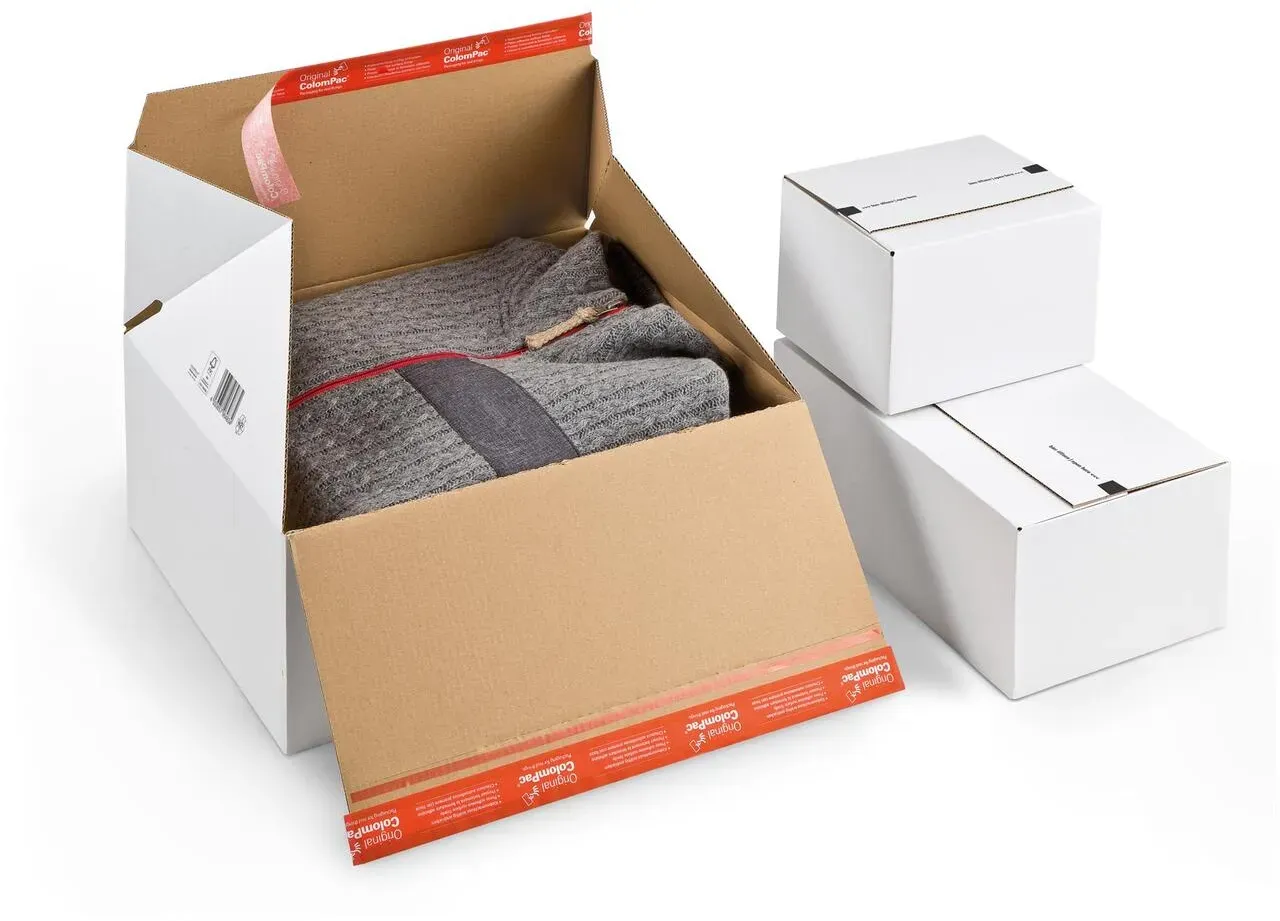 Blitzbodenkarton 393 x 328 x 166mm Premium mit doppelten Selbstklebeverschluss & Aufreißfaden weiß