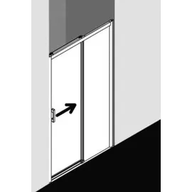 Kermi Pega Gleittür 2-tlg. bodenfrei mit Festfeld PED2L11018VPK 110x185cm, silber hochglanz, ESG klar Clean, links, auf Duschwanne