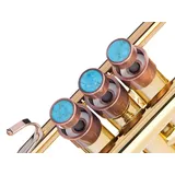 KGUBrass Heavy Trompete benutzerdefinierte Fingerknöpfe für alle Bach Stradivarius, TR200 Modelle (Antikkupfer lackiert, Türkis)