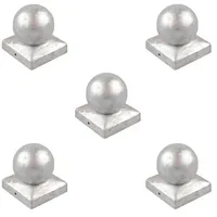 Holmwerk 5x Pfostenkappe Verzinkt 121 mm Kugel Abdeckkappe Für Pfosten 12 x 12 cm