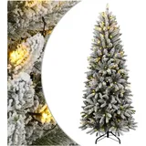 vidaXL Künstlicher Weihnachtsbaum mit Schnee 150 LEDs grün 150 cm
