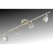 Trango LED Deckenleuchte, 4-flammig 2030-042 LED Wohnzimmer Lampe *ADAM* in Edelstahl-Optik inkl. 4x 5 Watt LED Modul 3000K warmweiß I Deckenlampe I Deckenstrahler I Deckenleuchte, schwenkbar und drehbar Schlafzimmerleuchte