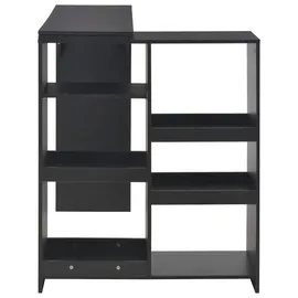 vidaXL Bartisch mit Beweglichem Regal 138 x 39 x 110 cm Schwarz