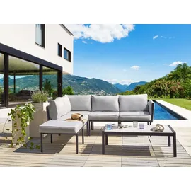 Beliani Lounge Set 5-Sitzer schwarz hellgrau