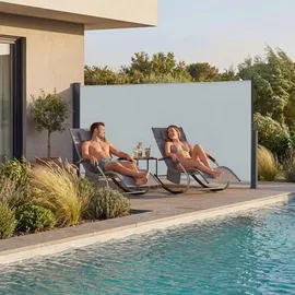 Tectake Aluminium Seitenmarkise 300 x 160 cm grau