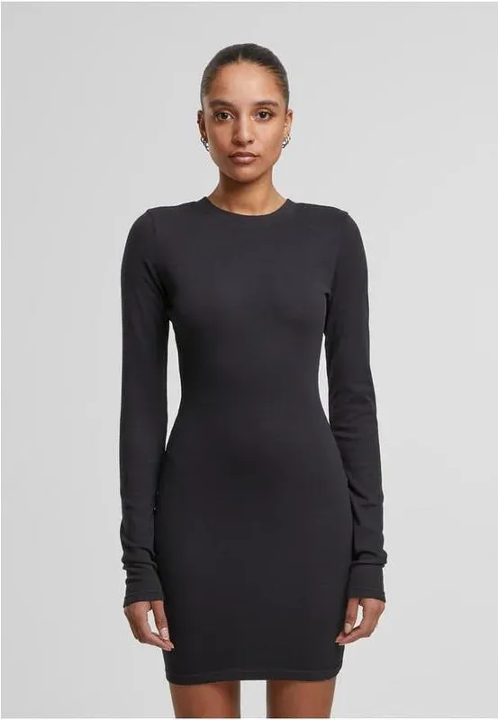 Urban Classics Damen Rock aus gemütlichem Rippjersey, schwarz, XS