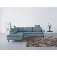 Home affaire Ecksofa Birkholm L-Form, Armlehnverstellung, auch in Easy Clean Bezug - mit Wasser zu reinigen blau