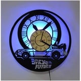 QianZhou-Uk Zurück Zukunft Vinyl Record Wanduhr, LED Leuchtende 12 Zoll Retro Vinyl Record Clock Dekoration Sieben Farben