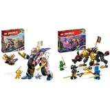 LEGO 71792 NINJAGO Soras transformierender Mech-Bike-Renner & 71790 NINJAGO Jagdhund des kaiserlichen Drachenjägers