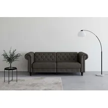 dorel home Schlafcouch Velours 3-Sitzer Grau