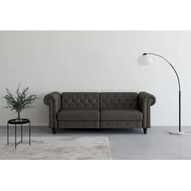 dorel home Schlafcouch Velours 3-Sitzer Grau