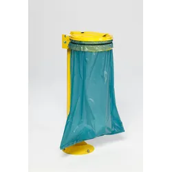 PROREGAL Standhalter mit Gummiband | mit Metall-Deckel | HxBxT 105x37x46,5cm | Stahl | Gelb | Mülleimer Abfalleimer Müllkorb