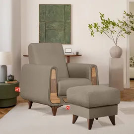 Konsimo Hocker Gustavo Kunststoff 53 x 49 x 53 cm Beige/Braun