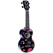 Mahalo Art Series - Sopran Ukulele - Heart (Black)