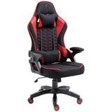 Kraken Chairs Gaming Stuhl Stoff, Bürostuhl Gaming Sessel, Höhenverstellbar Drehstuhl, Ergonomischer Gamer Stuhl Verstellbare Armlehne Lendenkissen Schwarz/Rot