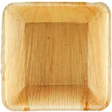 Wisefood Palmblatt Teller quadratisch tief 10 x 10 cm 50 St. Beige