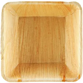 Wisefood Palmblatt Teller quadratisch tief 10 x 10 cm 50 St. Beige