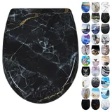 Toilettendeckel, WC Sitz mit Absenkautomatik, Klodeckel mit Schnellverschluss...