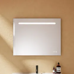 burgbad Vry Spiegel 90 cm mit LED-Beleuchtung und Spiegelheizung, Spiegel,