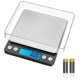 GRIFEMA Küchenwaage Digitale Profi (Hochpräzise 0.01g-500g)- Feinwaage mit LCD Display und 2 Batterien, Briefwaage Abstellautomatik und Tara, Kitchen Scale Klein mit 6 Maßeinheit