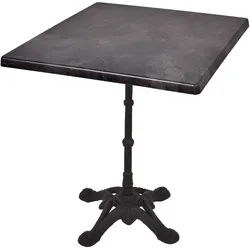 Bistrotisch Set Dark Slate 70x70cm Tischgestell Gusseisen schwarz Garten Tisch