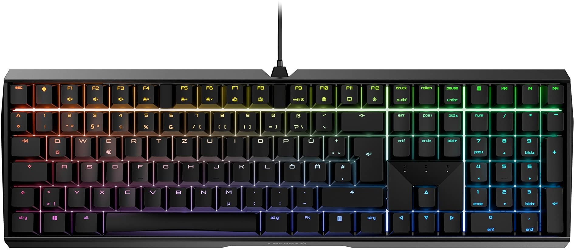 CHERRY MX BOARD 3.0 S, kabelgebundene Gaming-Tastatur mit RGB-Beleuchtung, Deutsches Layout (QWERTZ), MX BROWN Switches, Schwarz