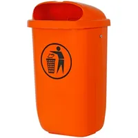 Stier Abfallbehälter mit Regenhaube 50 l orange BxTxH 432x334x745