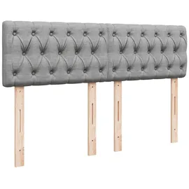 vidaXL Boxspringbett mit Matratze Hellgrau 140x200 cm Stoff