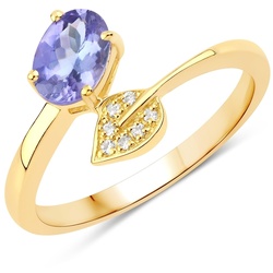 Rafaela Donata Ring Sterling Silber Tansanit in Gelbgold Ringe   Damen 