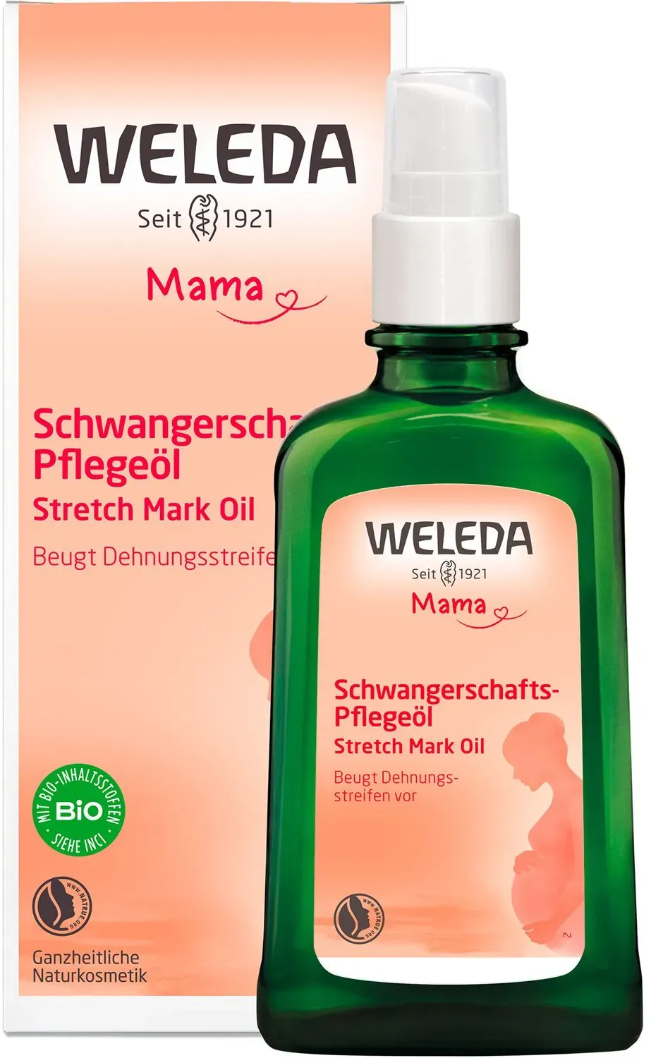 Weleda Schwangerschafts-Pflegeöl - beugt Dehnungsstreifen vor & verbessert die Elastizität der Haut