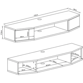[en.casa] TV-Wandregal Tørring Schwarz