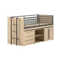 58 aufm Kessel Halbhochbett Keelia 90 x 200 cm Eiche braun