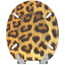 Sanilo WC-Sitz Leopardenfell, mit Absenkautomatik Hochwertiger und Stabiler Toilettendeckel aus Holz