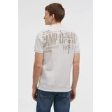Camp David Poloshirt CAMP DAVID, Herren, Gr. M, weiß, Web, Material: 100% Baumwolle, bedruckt, regular fit normal, V-Ausschnitt, eingesetzt Bündchen, Shirts, mit Seitenschlitze