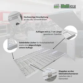 Trutzholm DREIBREIT by TRUTZHOLM 3-fach Auffahrrampe klappbar 175cm Tragkraft 1020kg Alu grau gelocht gerillt Verladerampe Rampe