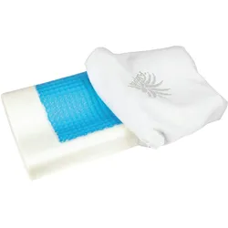 Bestgoodies Nackenstützkissen Memory Schaum - Stützkissen "Gel Einlage" - 60x30x10/7cm