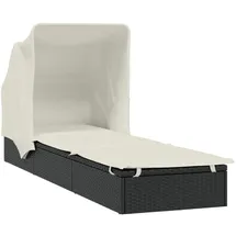 vidaXL Sonnenliege 213 x 63 x 97 cm Schwarz