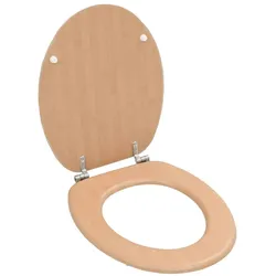 vidaXL Toilettensitz mit Deckel MDF Bambus-Design