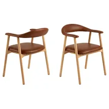 Actona Armlehnstuhl Kunstleder braun 2er Set