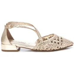 Carmela für Damen. 16231901-ORO Leder Ballerina Schuhe 162319 gold (38), Wohnung, Schnalle, Lässig