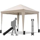 BONTEC Pavillon 3x3m Wasserdicht Stabil Winterfest, Pop-Up Klicksystem, UV-Schutz 50+, Faltpavillon, Gartenzelt, Partyzelt, Metall-Verstrebungen Festzelt